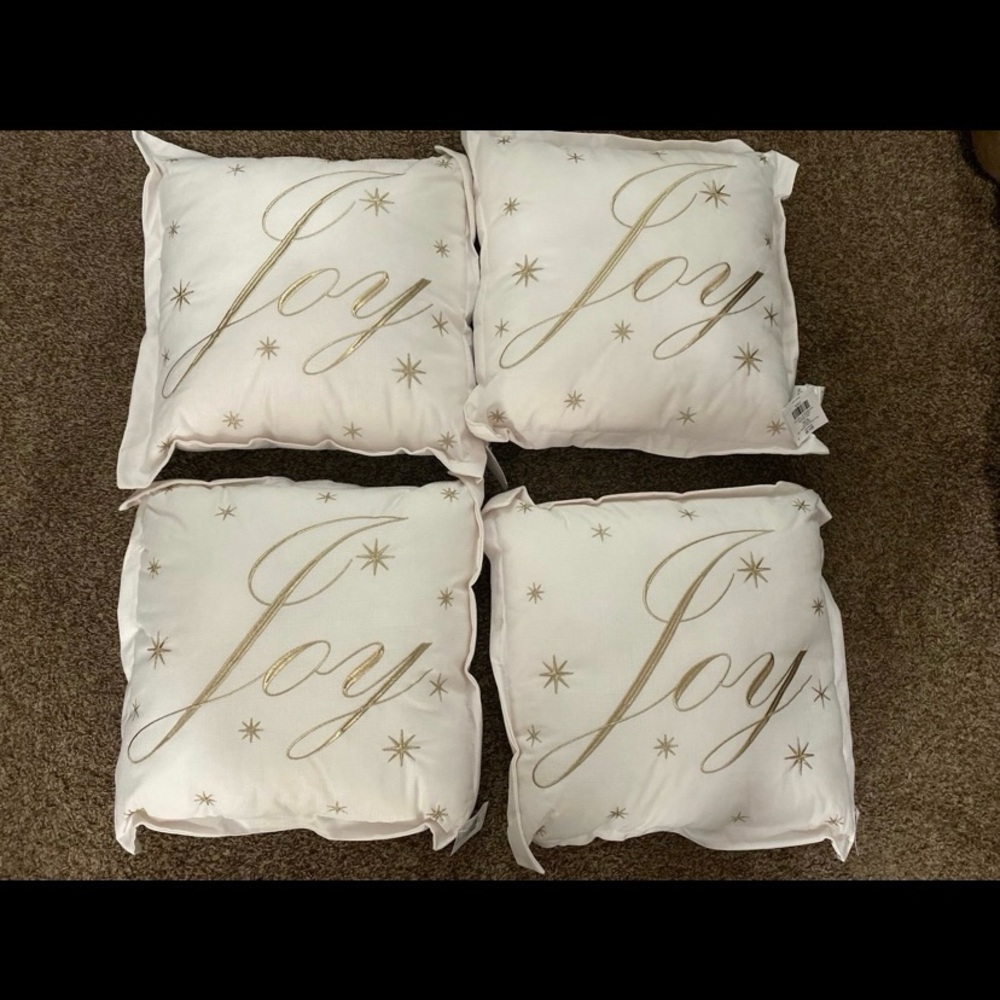 Hobby Lobby Cream and Gold Joy Pillows